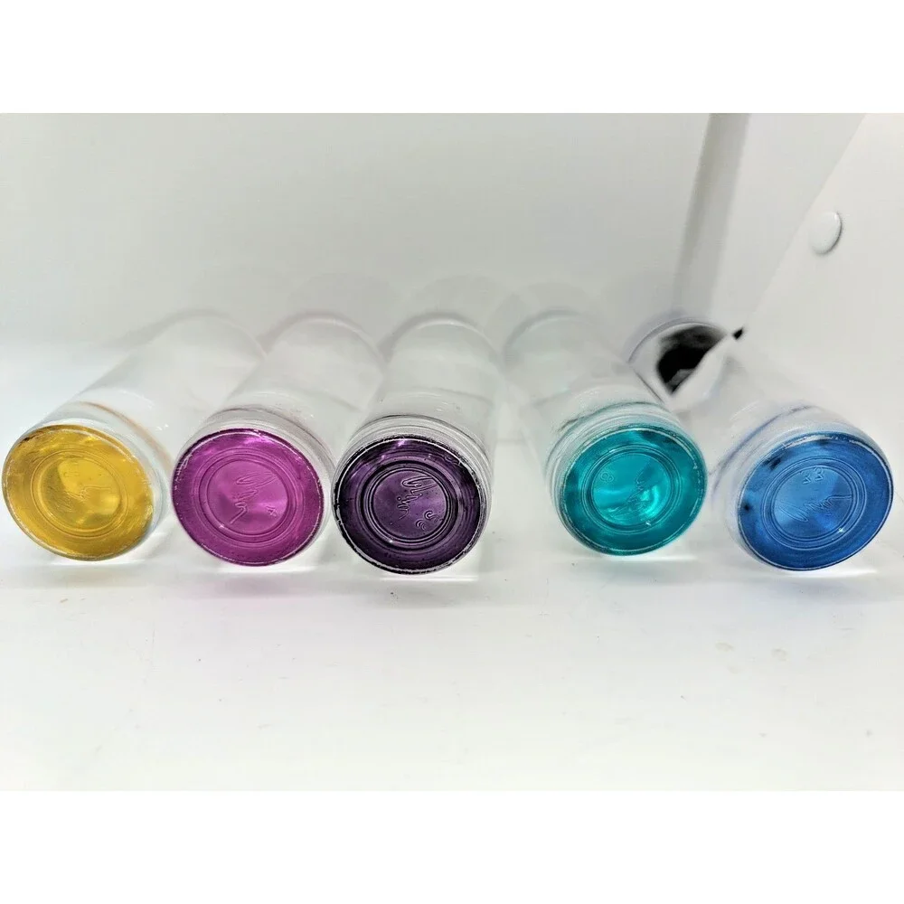 Set of 5 Libbey Colors Crisa Shot Glasses Multi Color Bases 2 Oz